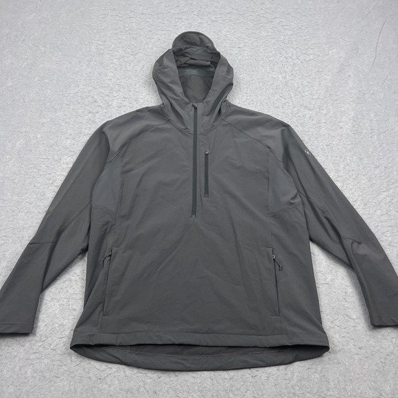 KUHL Projekt Traverse Jacket Men's XL Gray Kontour 1/2 Zip Pullover Sweater Hood